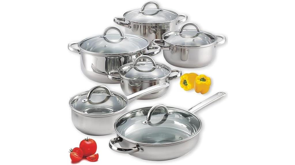 12 piece stainless steel cookware