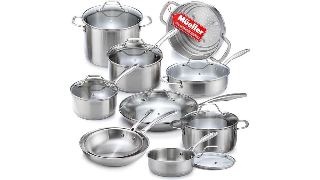 17 piece stainless steel cookware