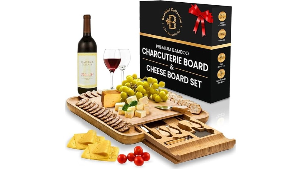 bamboo cheese board set