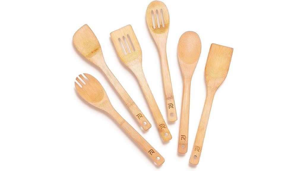 bamboo cooking spoons set