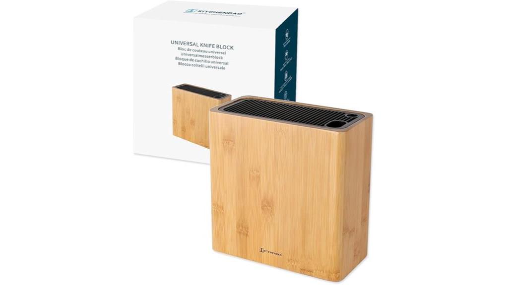 bamboo knife block holder