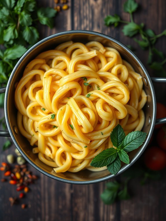 boiling water adding noodles