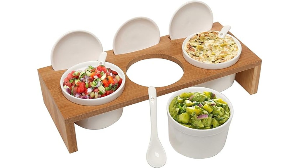 ceramic condiment serving set