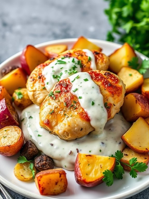 chicken and potatoes dish