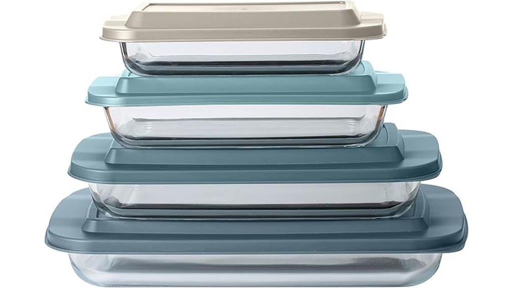 colorful glass baking set
