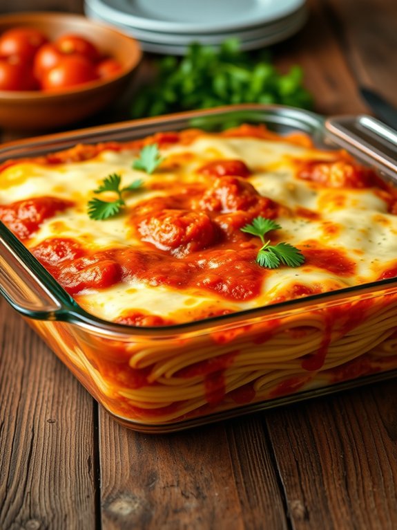 creamy baked spaghetti dish