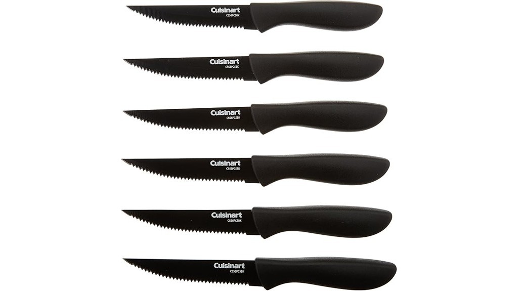 cuisinart black steak knife set