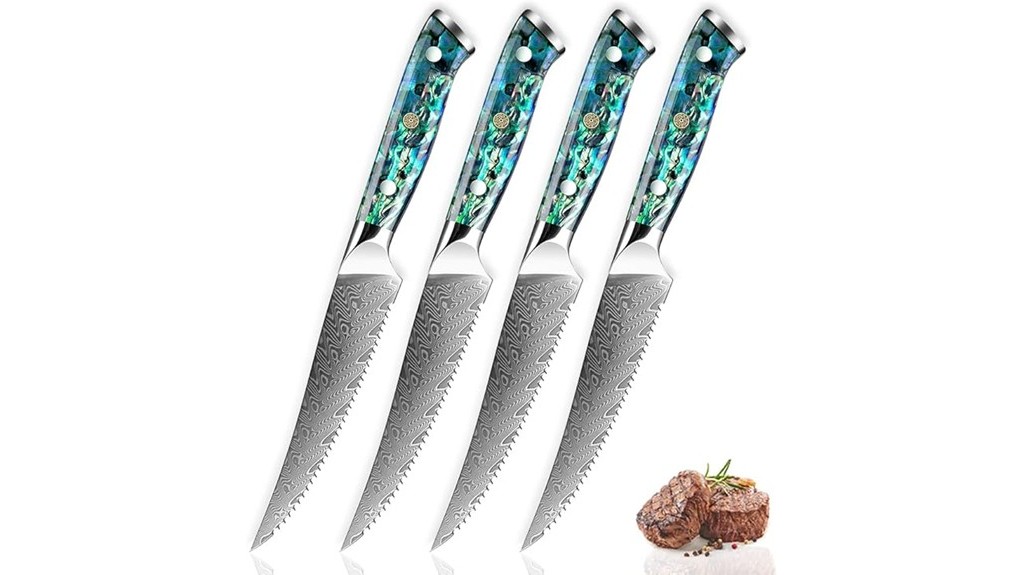damascus steak knife set