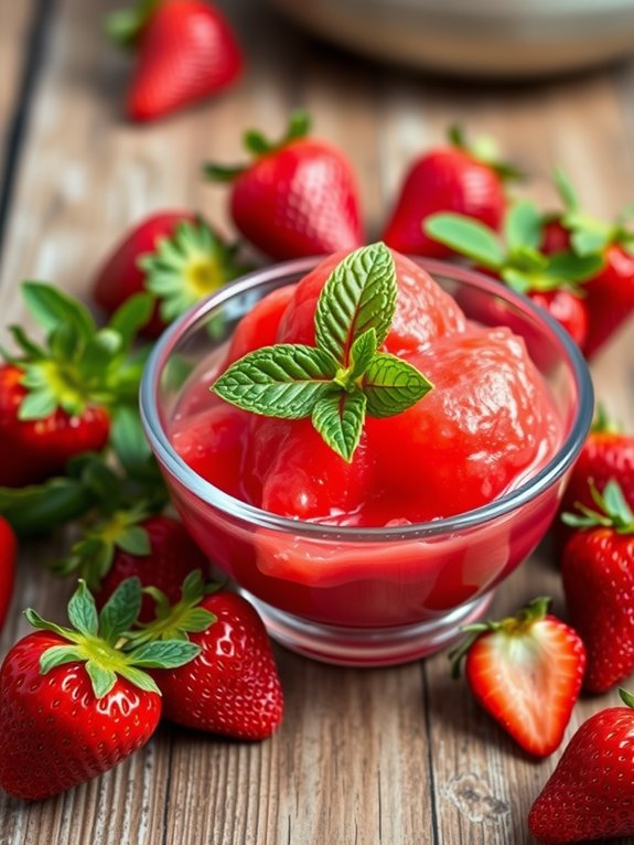 delicious frozen strawberry dessert
