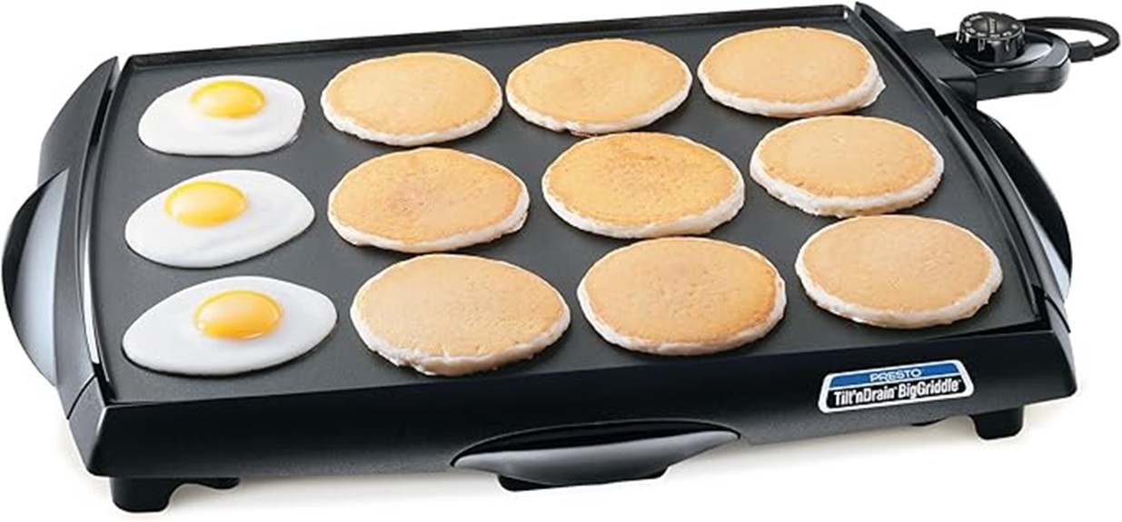 electric griddle with tilt