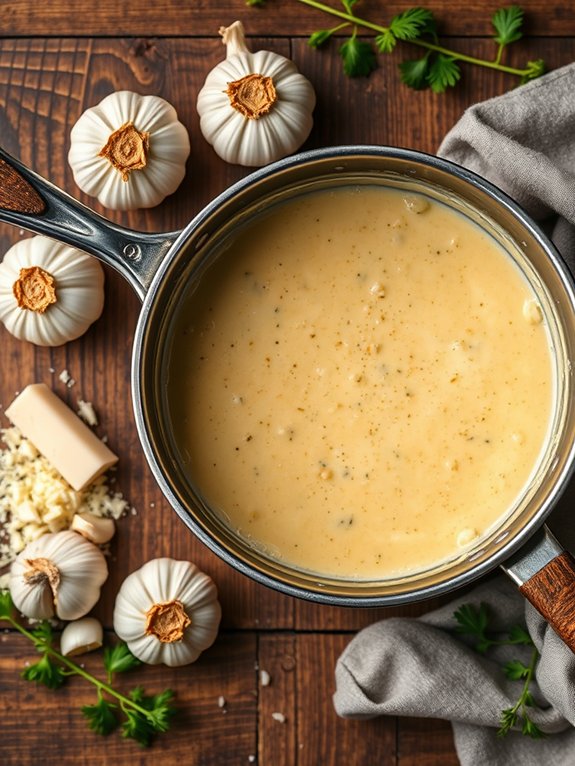 garlic parmesan sauce preparation