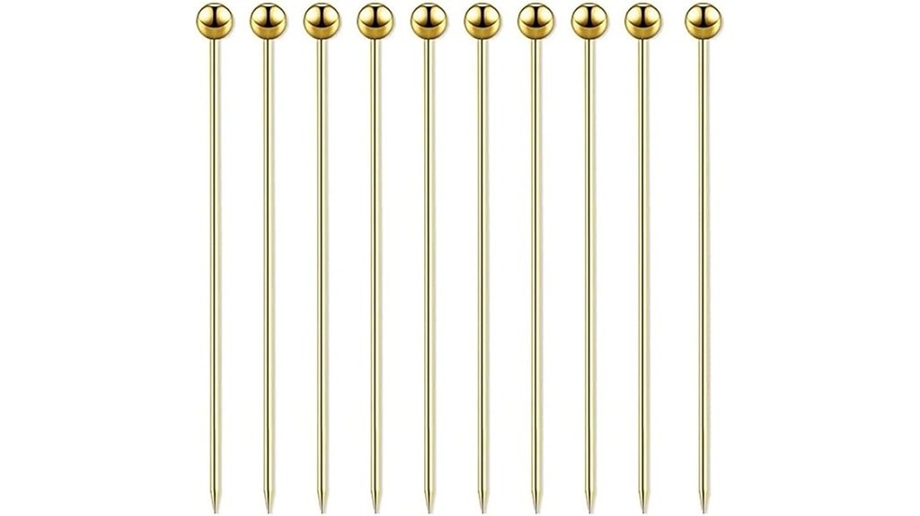 gold stainless steel cocktail picks