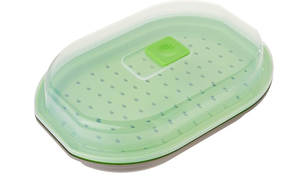 gray steamer for fish veggies