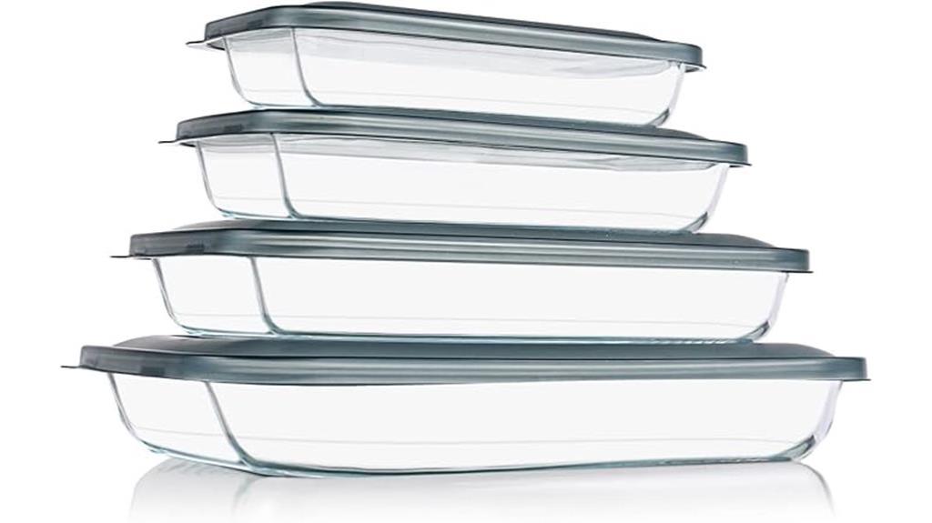 komuee glass bakeware set