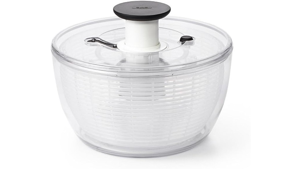 large white salad spinner