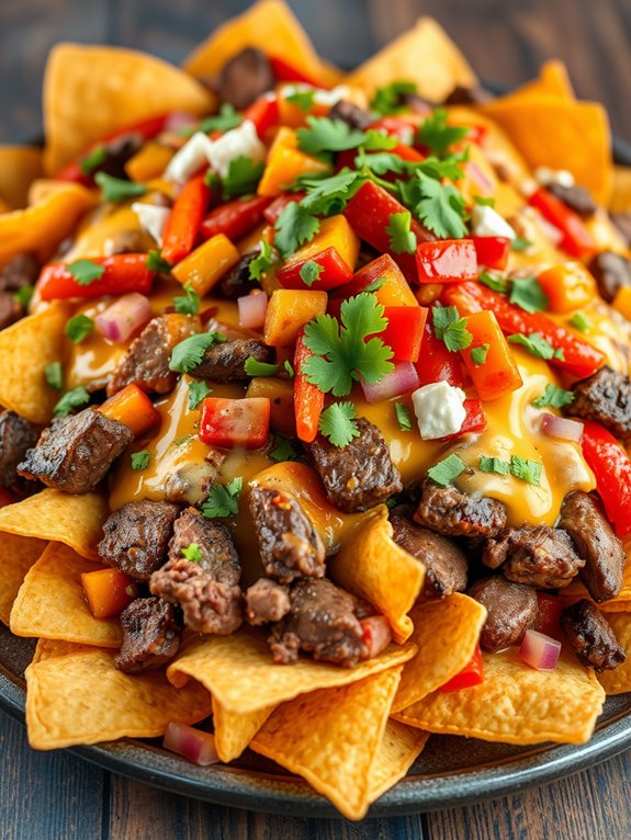 layering crispy cheese chips