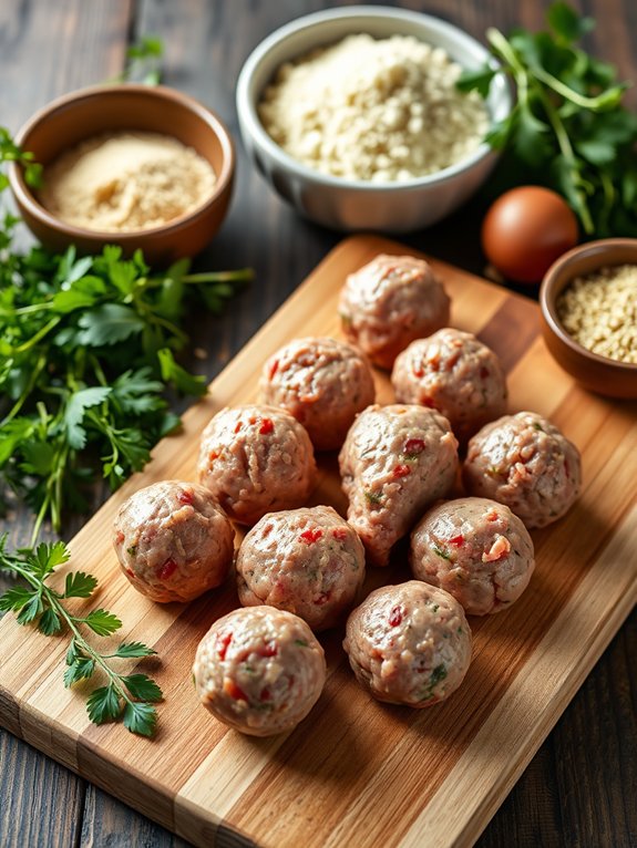 making flavorful meatball mixture