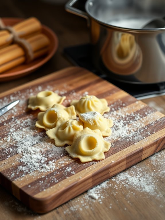 making homemade tortellini dough