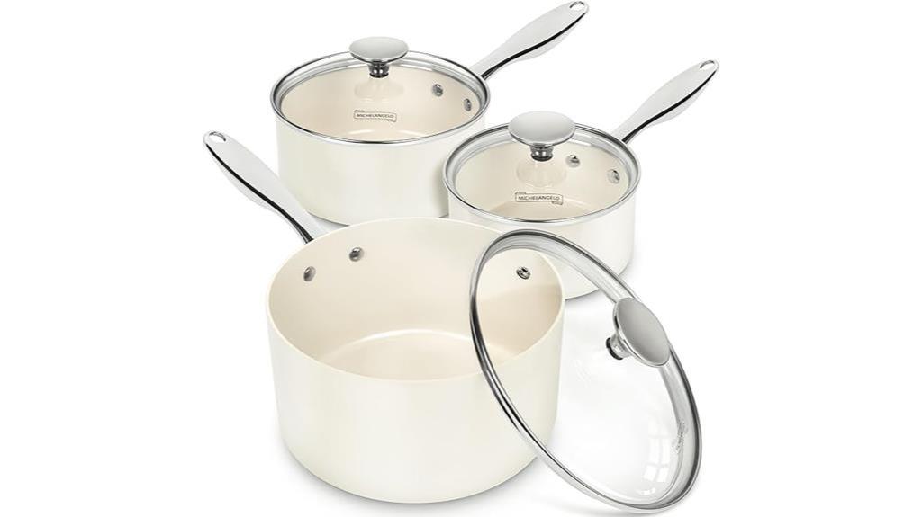 michelangelo ceramic sauce pans