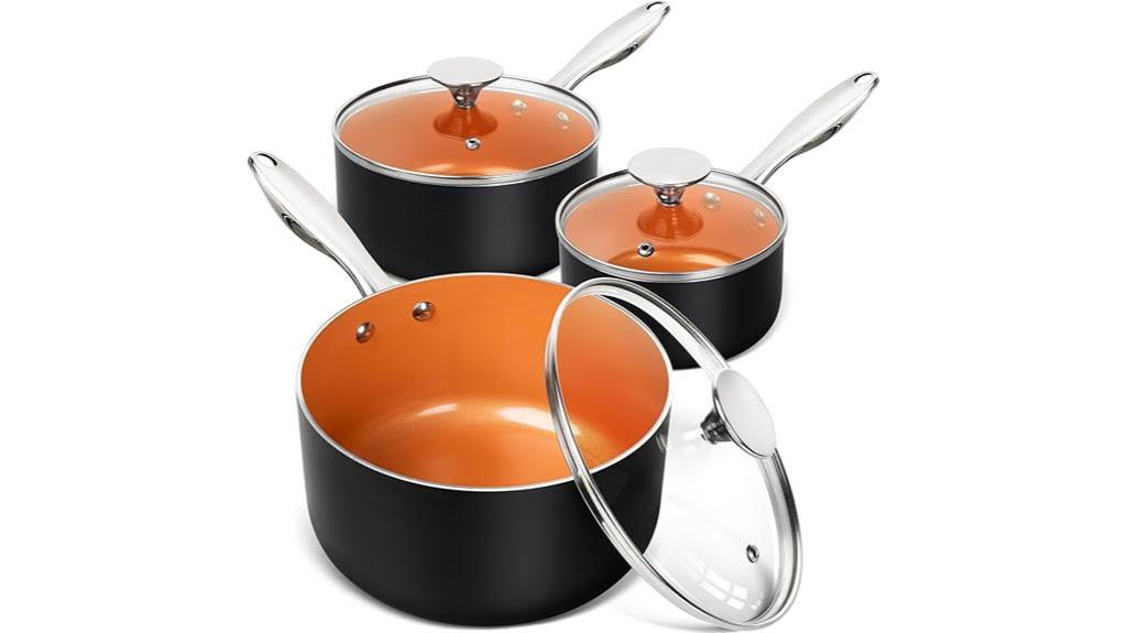 michelangelo nonstick sauce pan set