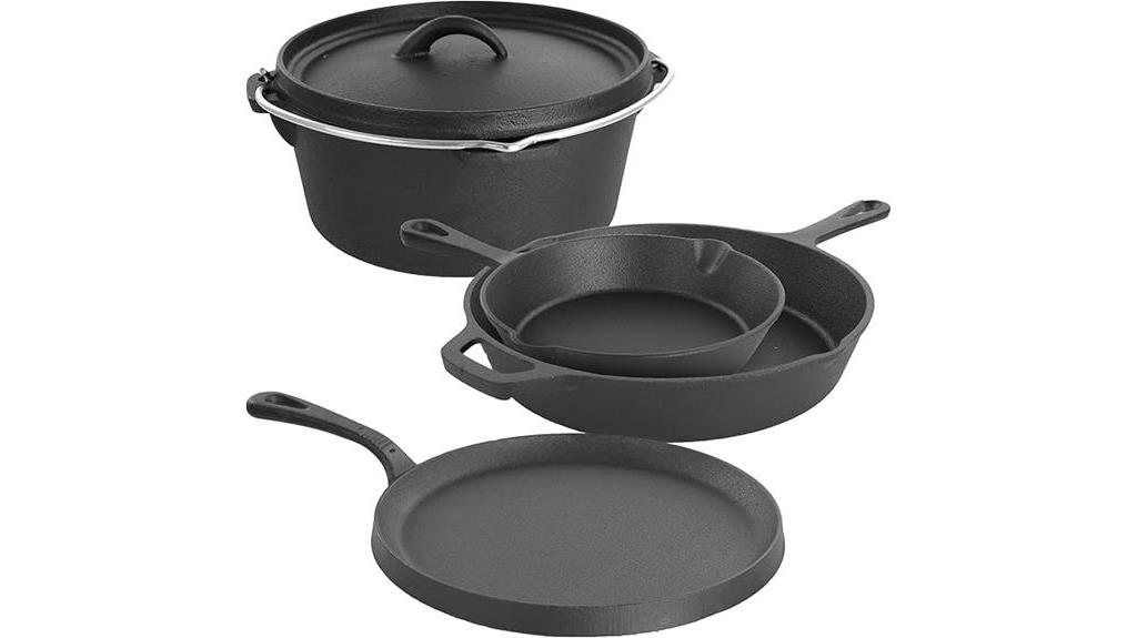 pre seasoned cast iron cookware