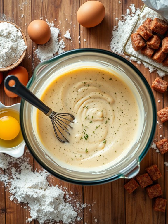 prepare pancake batter mix