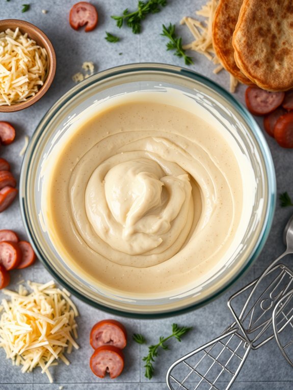 prepare pancake batter mixture