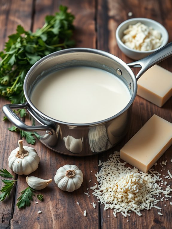 preparing creamy sauce mixture