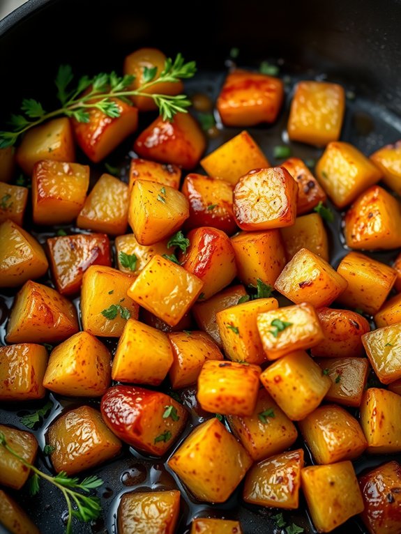 preparing delicious potatoes dish