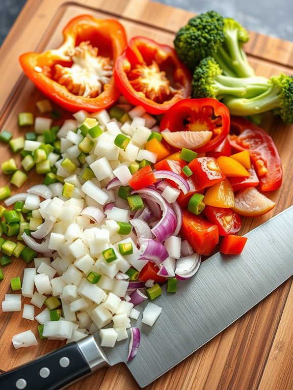 preparing fresh ingredients together