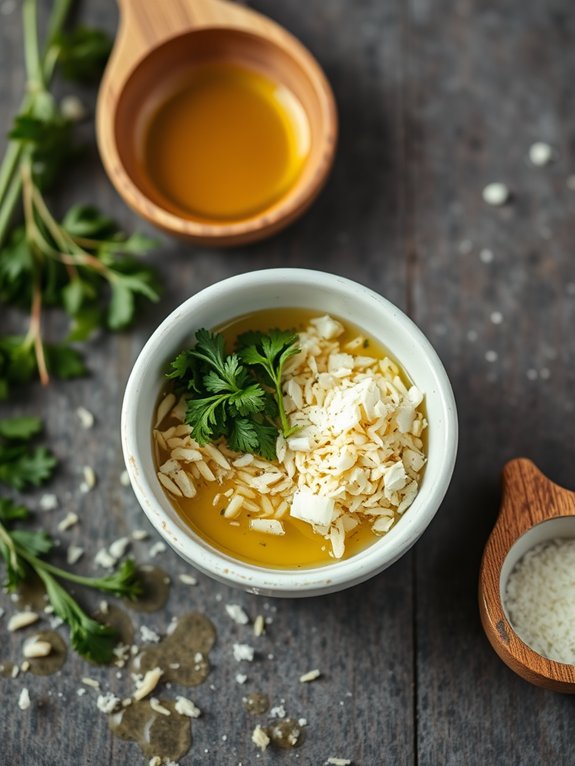 preparing garlic blend mix