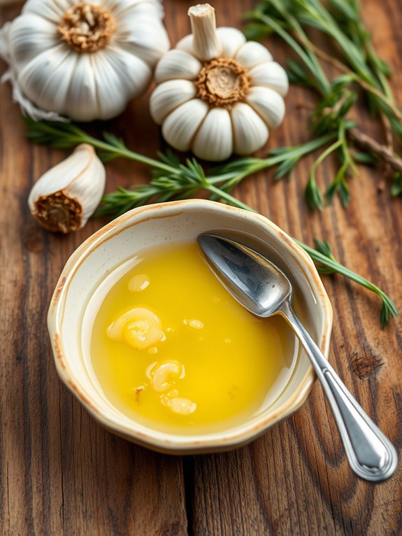 preparing garlic infused butter