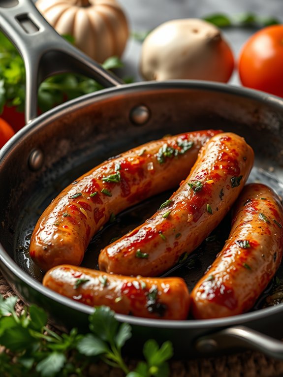 preparing sausage for cooking