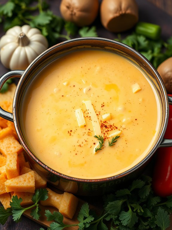 preparing the cheese sauce