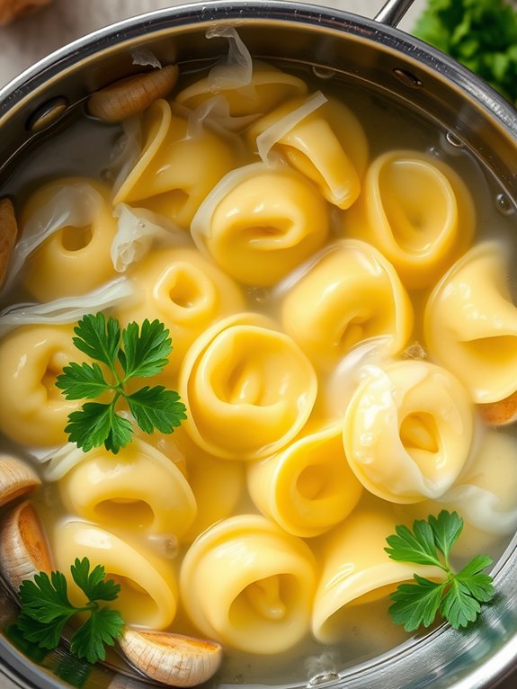 preparing the pasta dish