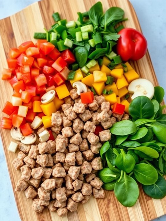 preparing the pizza toppings