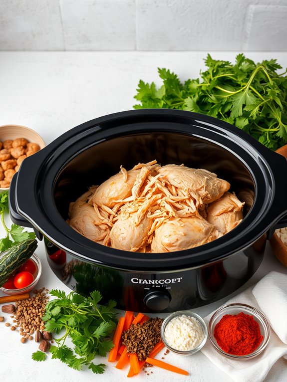 preparing the slow cooker