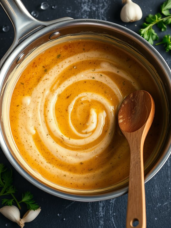 preparing the smooth sauce