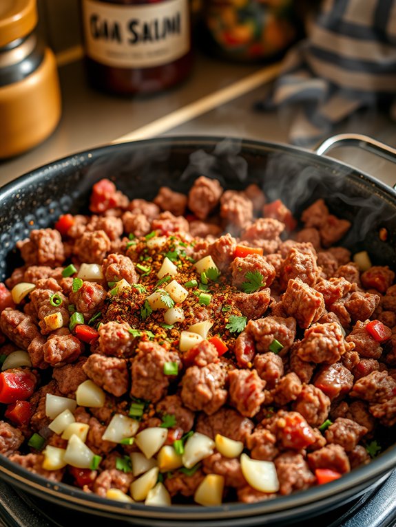 seasoning and cooking meat