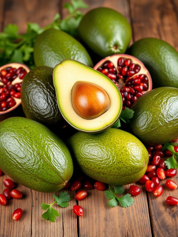 selecting ripe avocado fruit