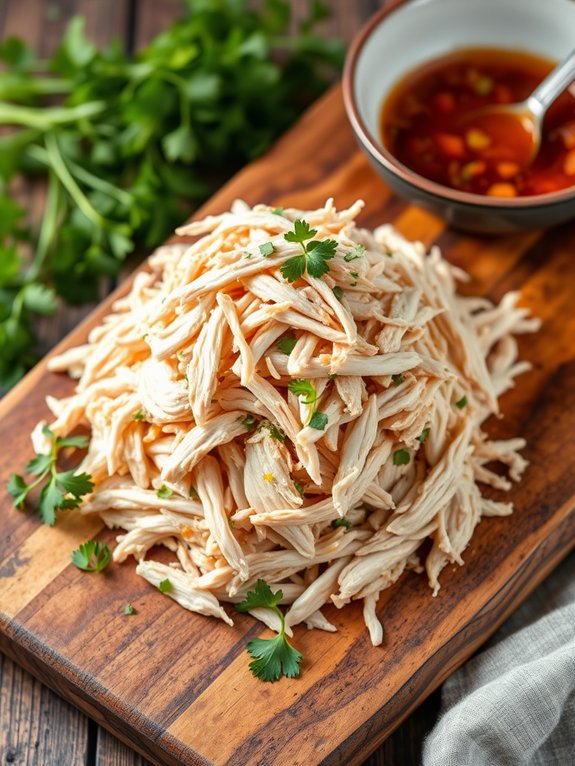 shredding chicken for meal