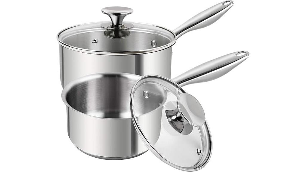 stainless steel saucepan set