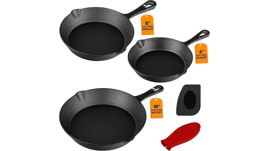 three piece cast iron set