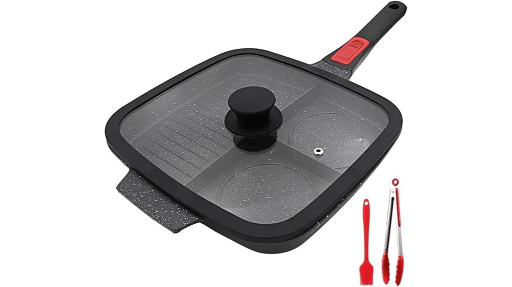 three section stove top grill